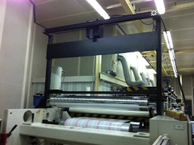 AIS Vision inline inspection module mounted on a packaging line